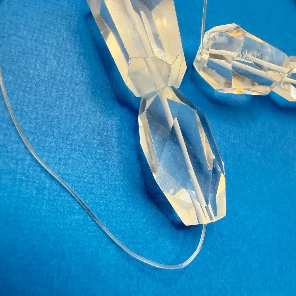 Rock Crystal Quartz Faceted Coffin Lozenge 1